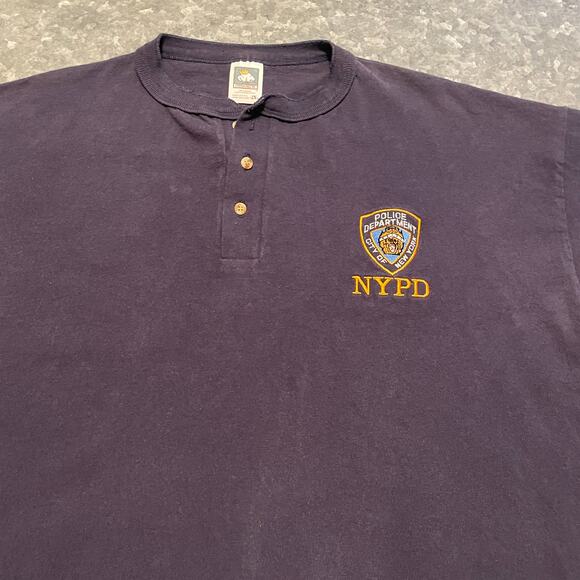 Vintage NYPD Single Stitch Embroidered Shirt 2XL USA New York Police Department - Picture 1 of 13